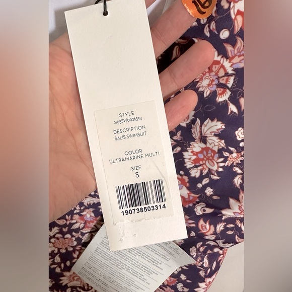 NWT Veronica Beard Salis Ultramarine Multi Halter One Piece Swimsuit Small - Picture 9 of 12